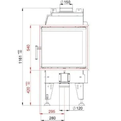 Therm 6CL Eckkamineinsatz Linksverglast 6kW