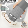 Thermobecher Isolierbecher Kaffeebecher 450ml Reisebecher Deckel Grau