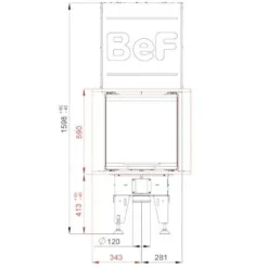 Therm V10U Panorama 3-seitiger Kamineinsatz 13kW