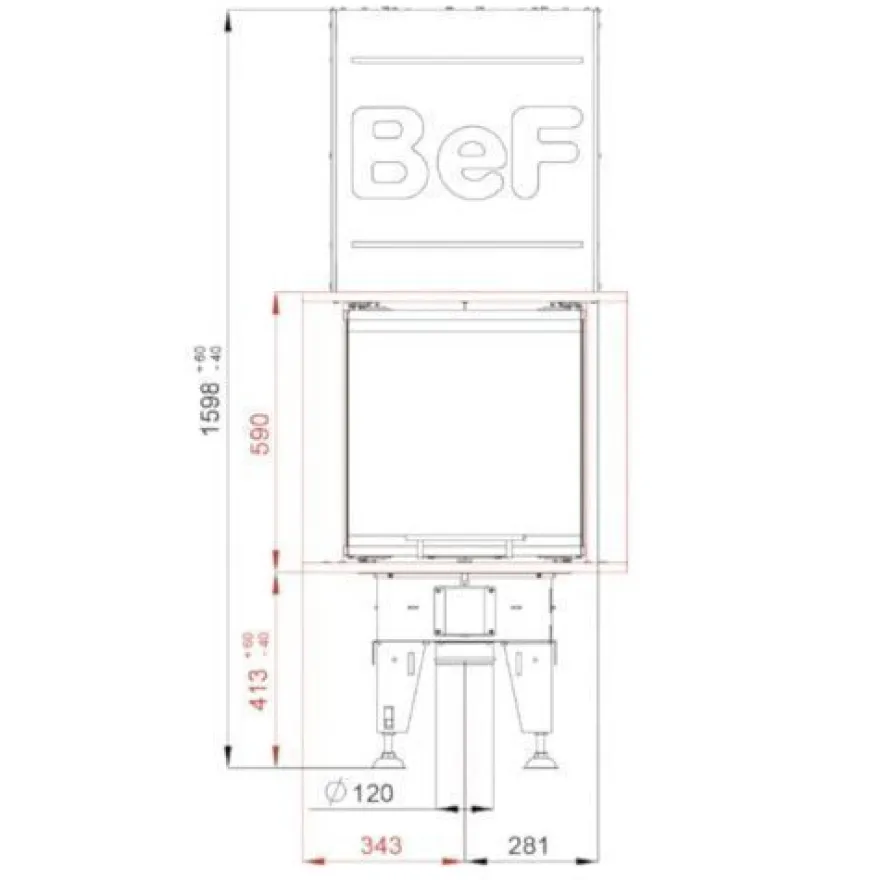 Therm V10U Panorama 3-seitiger Kamineinsatz 13kW