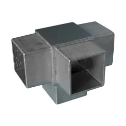TIBU Edelstahl 4-Wege Eckverbinder 90° V2A Quadratrohr Handlauf Geländer Treppe