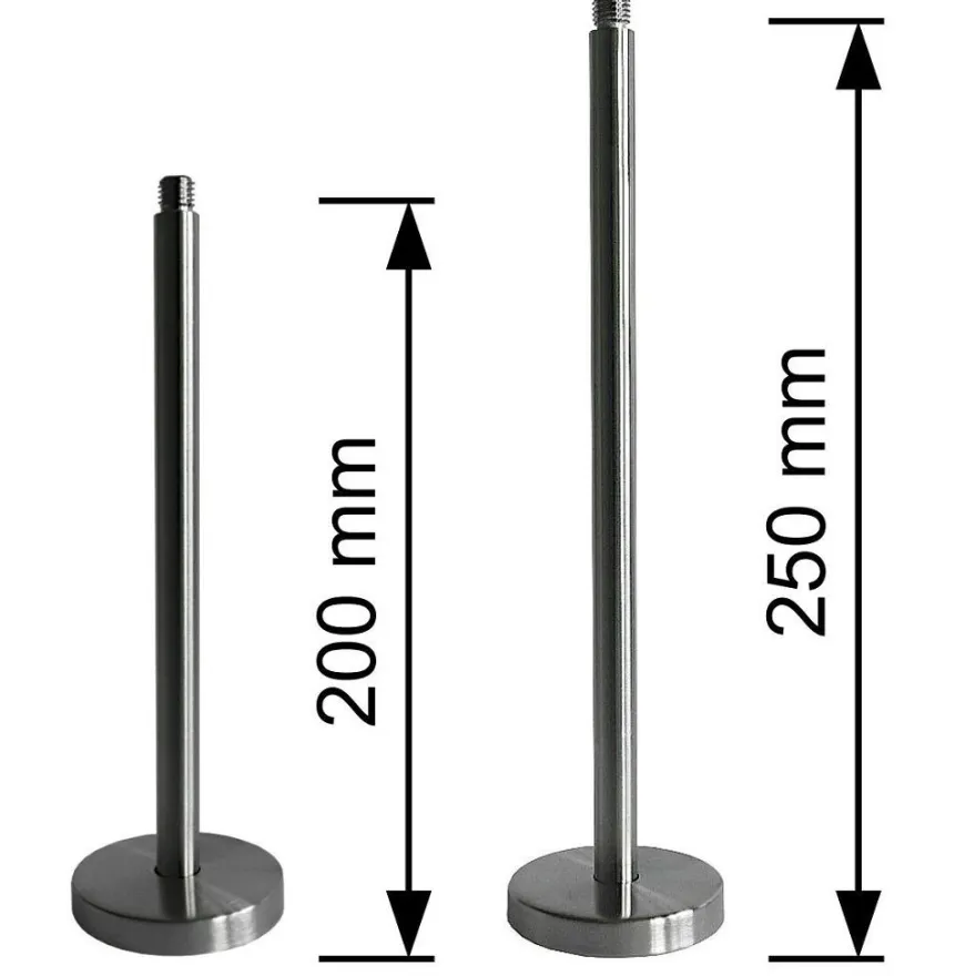 TIBU Fußstütze Edelstahl V2A Halter 20 / 25 cm Bar Tresen Stange Handlauf