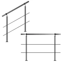 TIBU Geländer Edelstahl V2A Aufmontage Treppe Balkon Terrasse Brüstung Handlauf