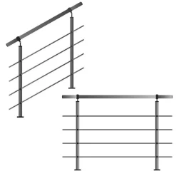 TIBU Geländer Edelstahl V2A Aufmontage Treppe Balkon Terrasse Brüstung Handlauf