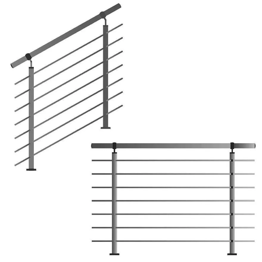 TIBU Geländer Edelstahl V2A Aufmontage Treppe Balkon Terrasse Brüstung Handlauf