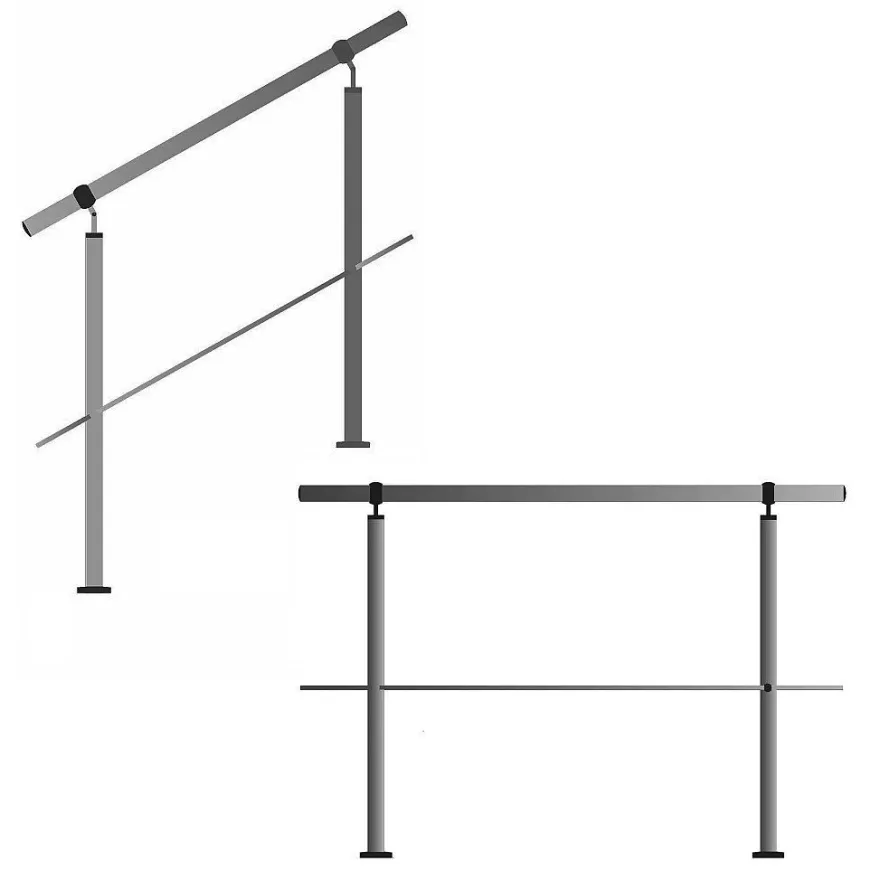 TIBU Geländer Edelstahl V2A Aufmontage Treppe Balkon Terrasse Brüstung Handlauf