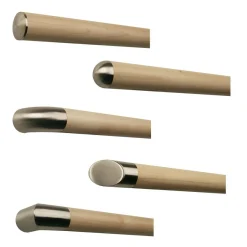 TIBU Handlauf Ahorn Holz Ø42mm Edelstahlenden V2A Geländer Wandhandlauf ohne Halter