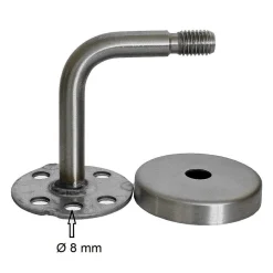 TIBU Kirsche Handlauf Holz Ø 42 mm Geländer Treppe gewinkelte Edelstahl Halter V2A
