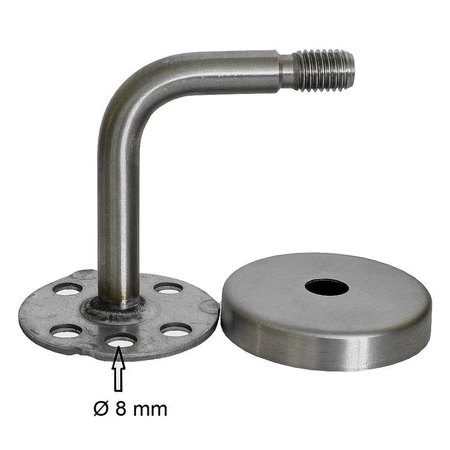 TIBU Kirsche Handlauf Holz Ø 42 mm Geländer Treppe gewinkelte Edelstahl Halter V2A