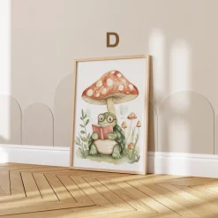 Tiere Kinderzimmer Süß Aquarell Hase Schaf Schildkröte Eichhörnchen Poster