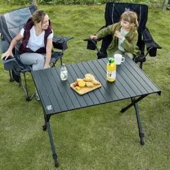 TIMBER RIDGE Campingtisch Klappbar, Höhenverstellbar, Tragbar Aluminium mit