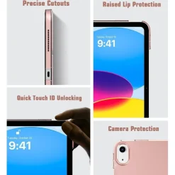 TiMOVO Hülle für iPad 11. / 10. Generation, Rosagold, Transluzent Hart PC