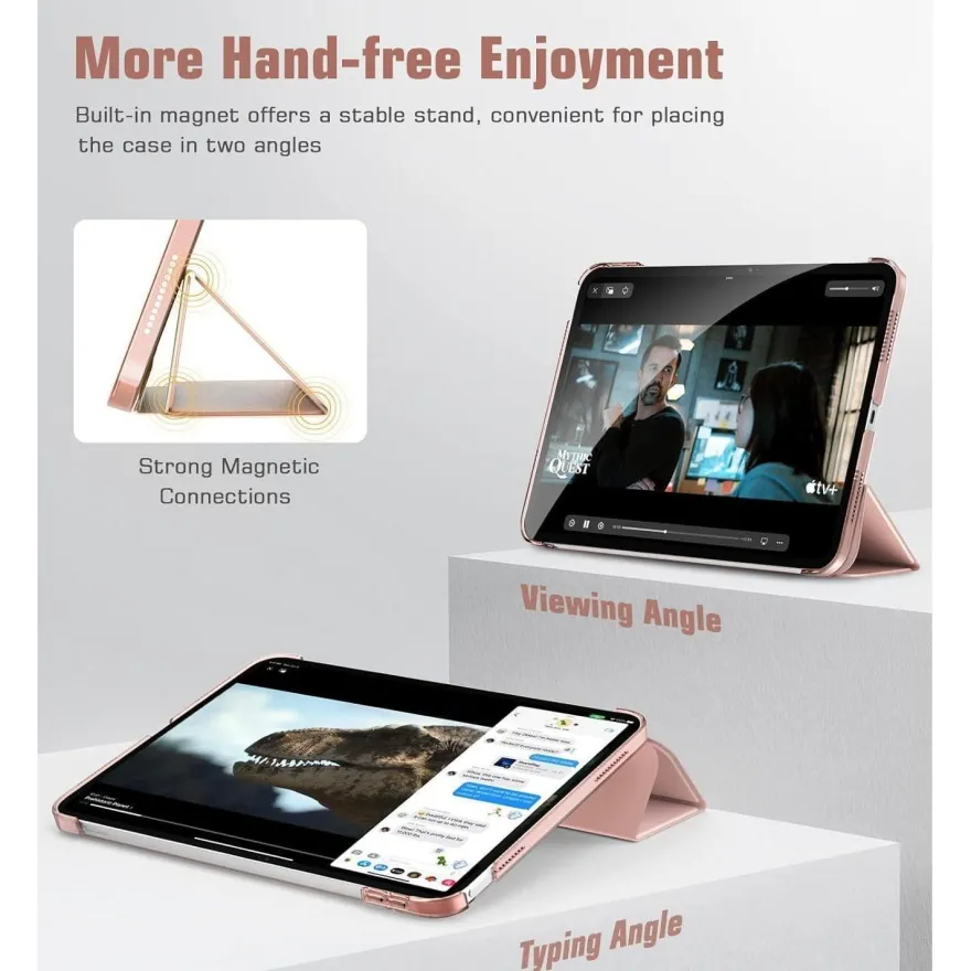 TiMOVO Hülle für iPad 11. / 10. Generation, Rosagold, Transluzent Hart PC