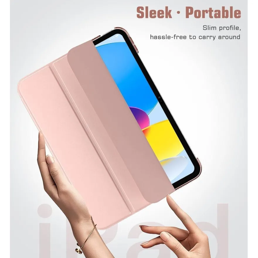 TiMOVO Hülle für iPad 11. / 10. Generation, Rosagold, Transluzent Hart PC