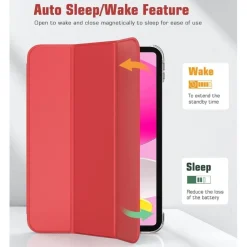 TiMOVO iPad 10. Generation 10,9 Zoll Hülle Rot Smart Case Cover