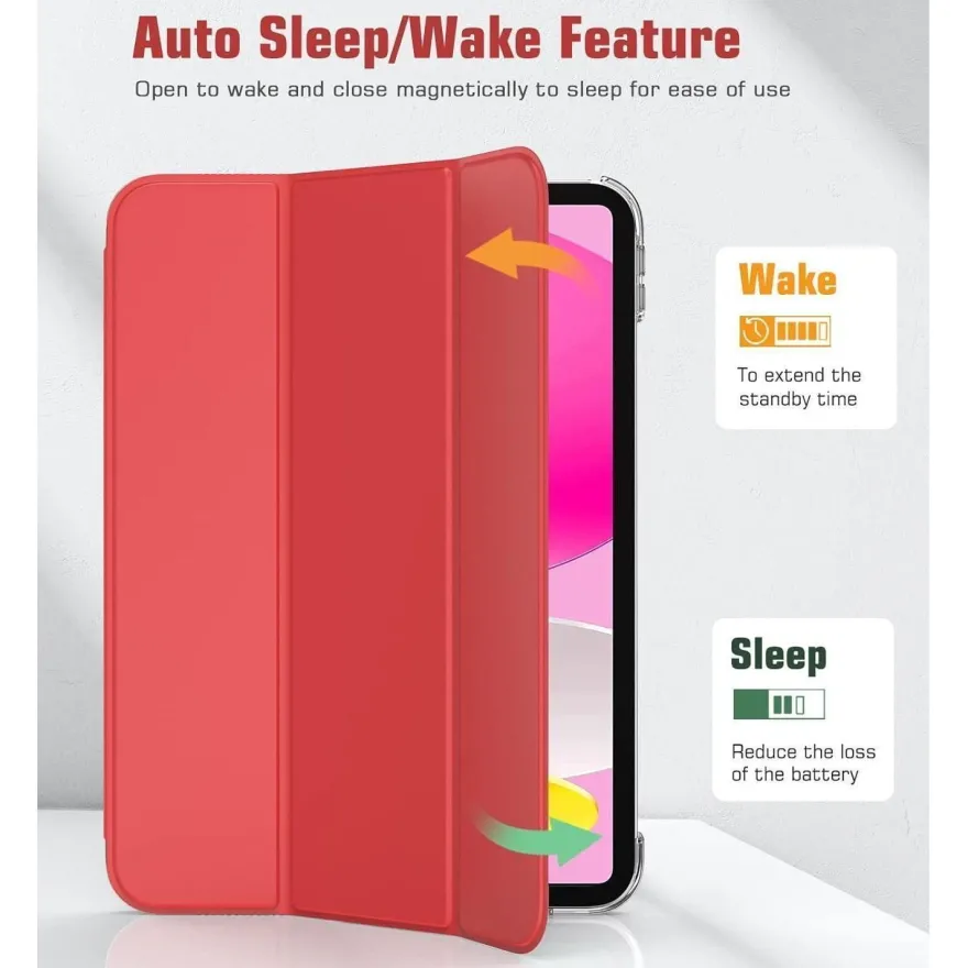 TiMOVO iPad 10. Generation 10,9 Zoll Hülle Rot Smart Case Cover