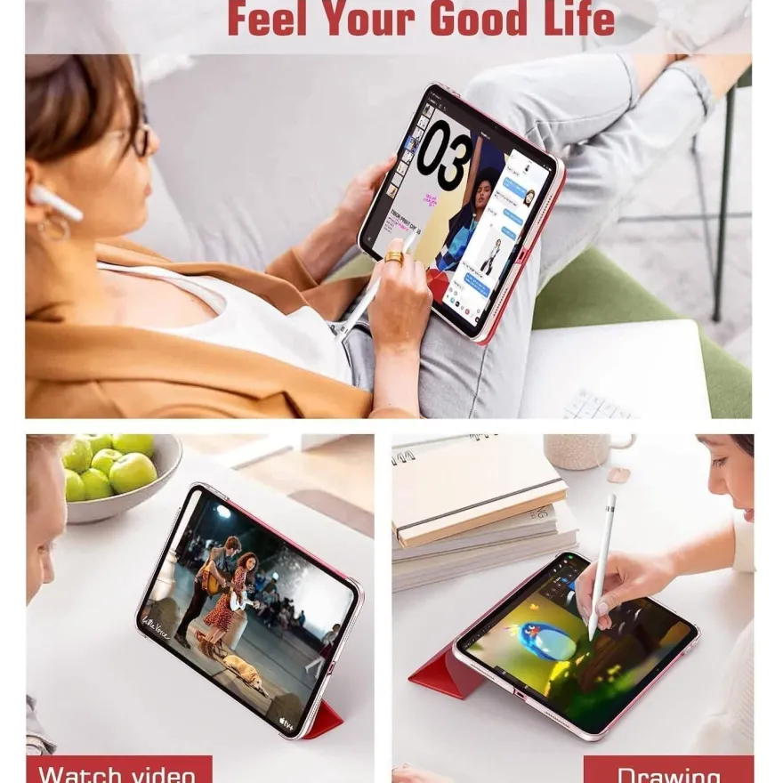 TiMOVO iPad 10. Generation 10,9 Zoll Hülle Rot Smart Case Cover