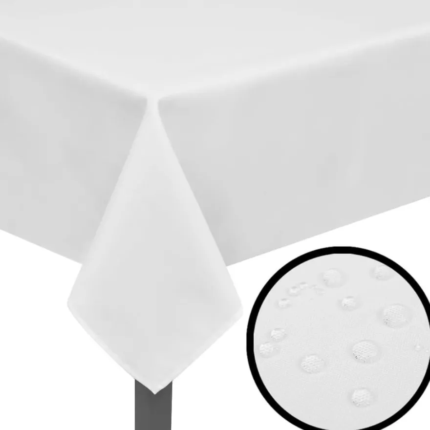5 Tischdecken Weiß 250 x 130 cm