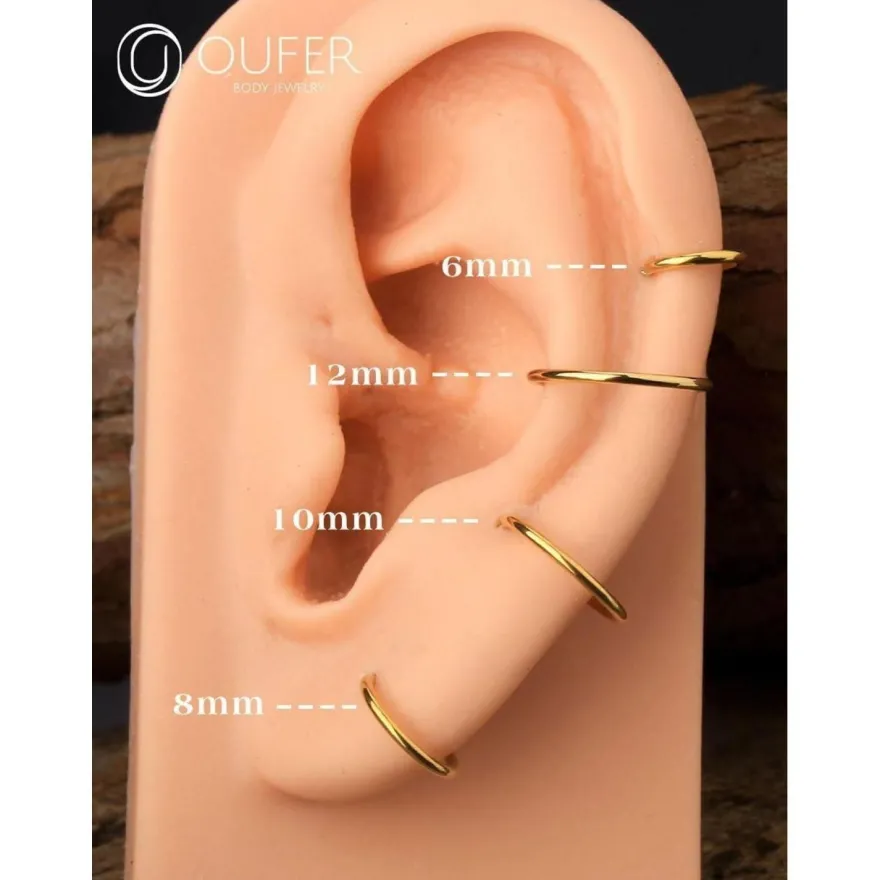 Titan 16G Nasenring Helix Daith Piercing Schmuck 5mm Gold