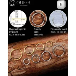 Titan 16G Nasenring Helix Daith Piercing Schmuck 5mm Gold