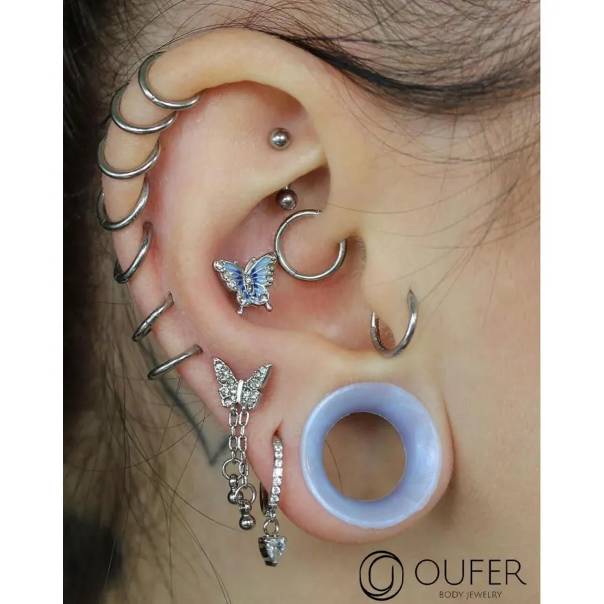 Titan 16G Nasenring Helix Daith Piercing Schmuck 5mm Gold