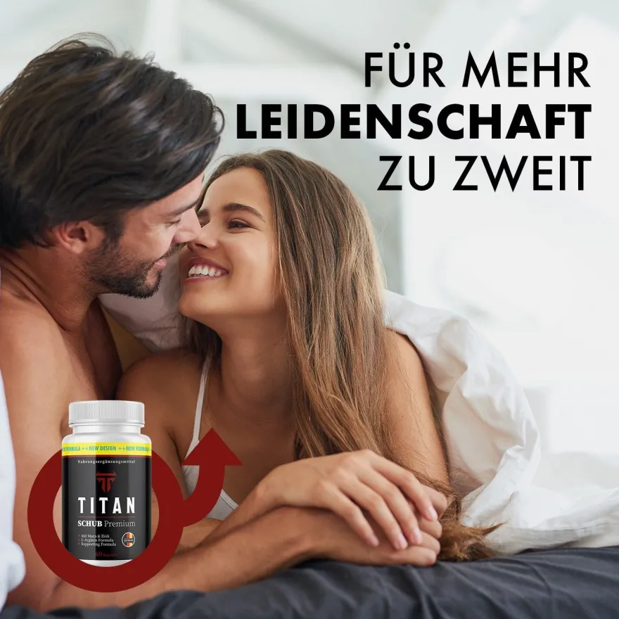 Titan Schub Premium Kapseln | Länger Lust erleben | Premium Qualität | 60 Kapseln