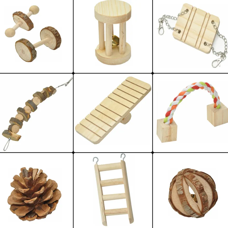 10-tlg. Kleintier Nager Kauspielzeug Hamster Kaninchen Meerschweinchen Zubehör