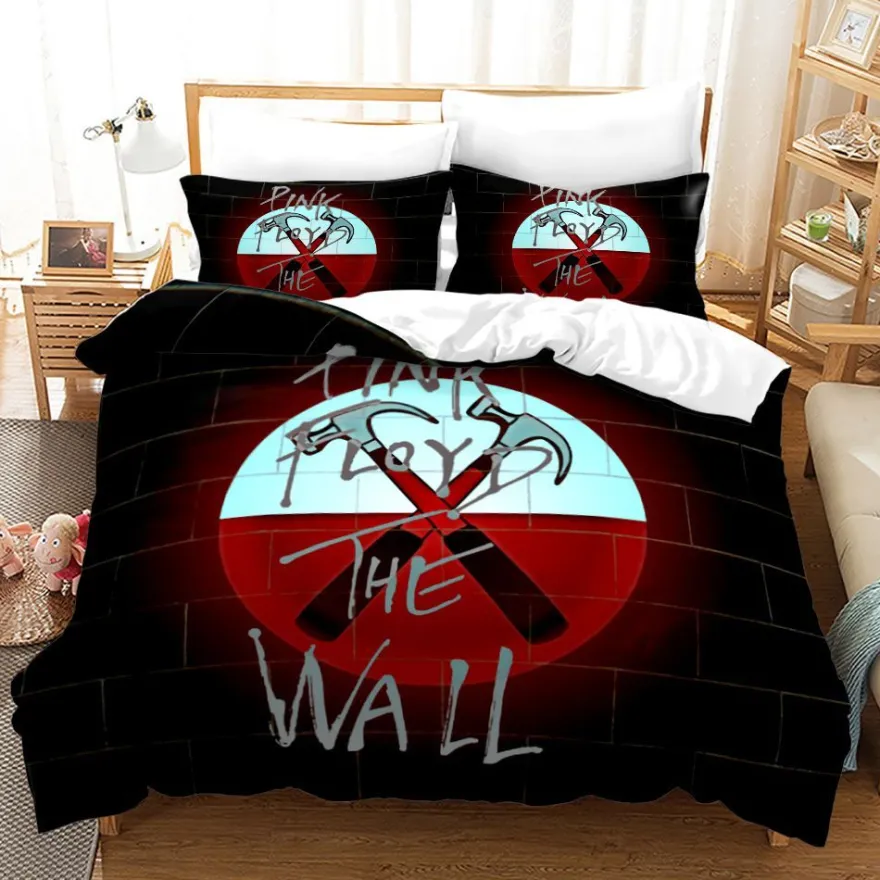 3tlg. Pink Floyd the Wall 3D Druck Bettbezug Set Kinder Bettwäsche Kissenbezug