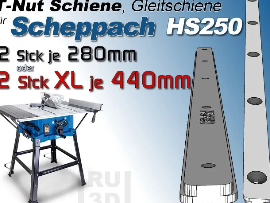 T-Nut Schiene Gleitschiene passend für Scheppach HS250, Bau Schiebeschlitten