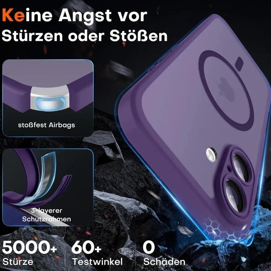 TOCOL iPhone 16 Plus Hülle (6,7 Zoll) MagSafe, Kameraschutz, Stoßfest