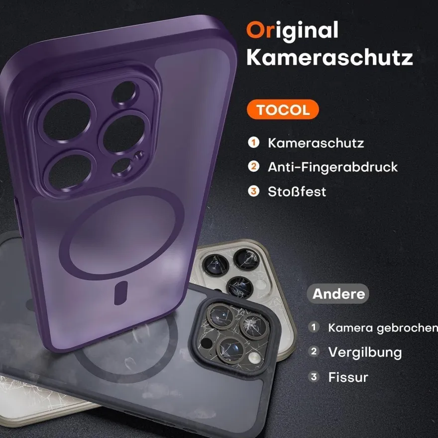 TOCOL iPhone 14 Pro Hülle (6,1 Zoll) - MagSafe kompatibel, Vollständiger