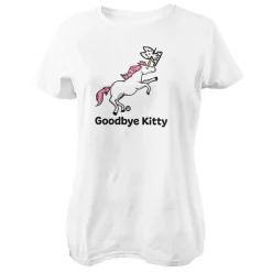 Todd Goldman Art Damen T-Shirt Goodbye Kitty Unicorn-ToddArt Girly Tee TDA-5-GBK026W