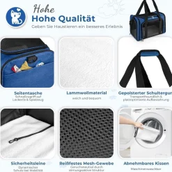 Toffcaea Transporttasche für Katze & Hund, faltbar, tragbar, bis 5kg