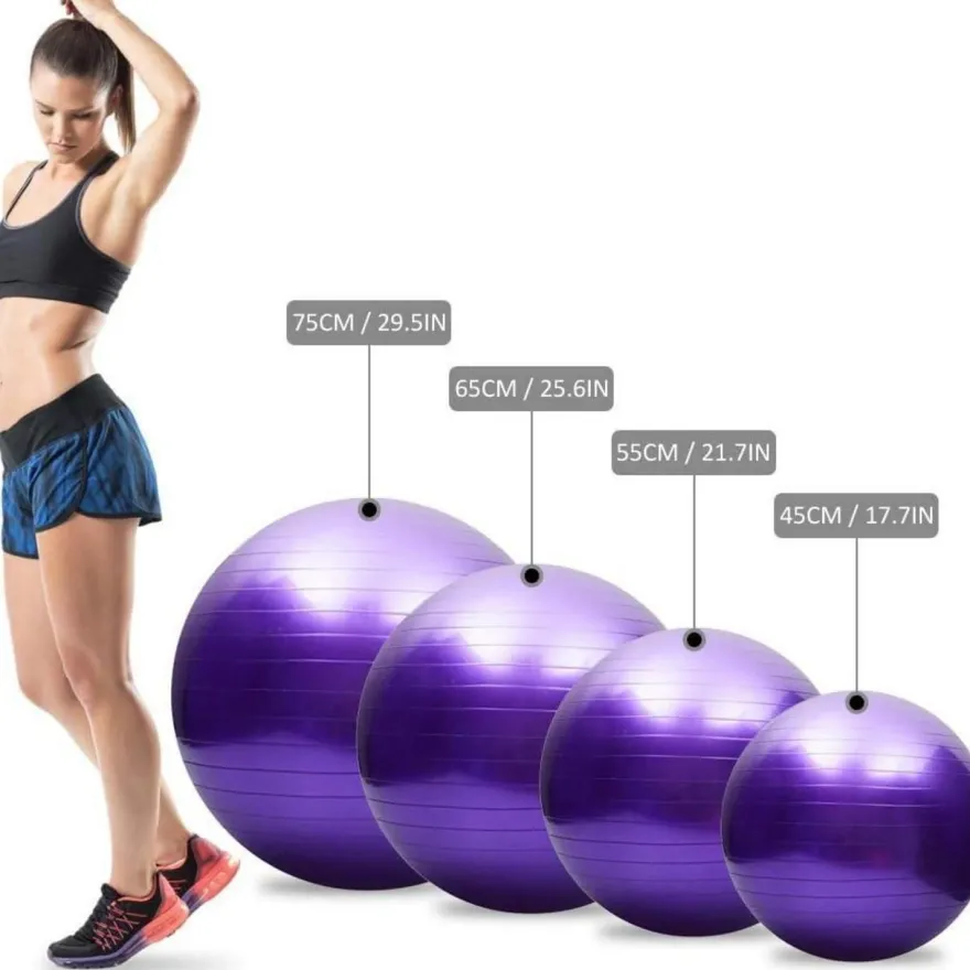 Tomshoo Anti-Burst Yoga Ball - Stabilität & Balance für Fitness, Pilates
