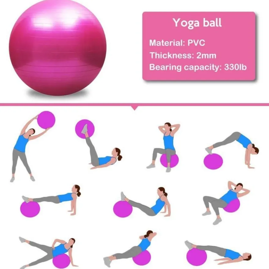 Tomshoo Anti-Burst Yoga Ball - Stabilität & Balance für Fitness, Pilates