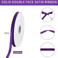 Toniful Satinband Dunkelviolett 10mm, 91 Meter - Dekoration, Geschenkband