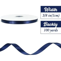 Toniful Satinband 3/8 Zoll x 100 Yards, dünn, einfarbig, für