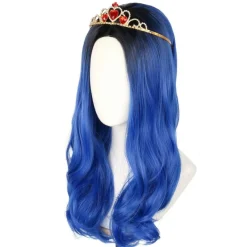 Topcosplay Kinder Mädchen Perücke, Lang Blau Lockig, für Karneval, Halloween