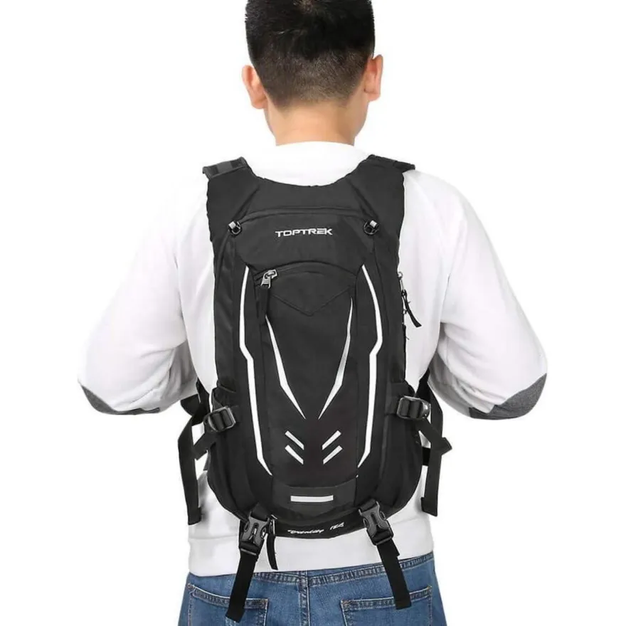 Toptrek 18L Ultraleichter Fahrradrucksack mit Regenschutz, Helmabdeckung und