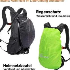 Toptrek 18L Ultraleichter Fahrradrucksack mit Regenschutz, Helmabdeckung und