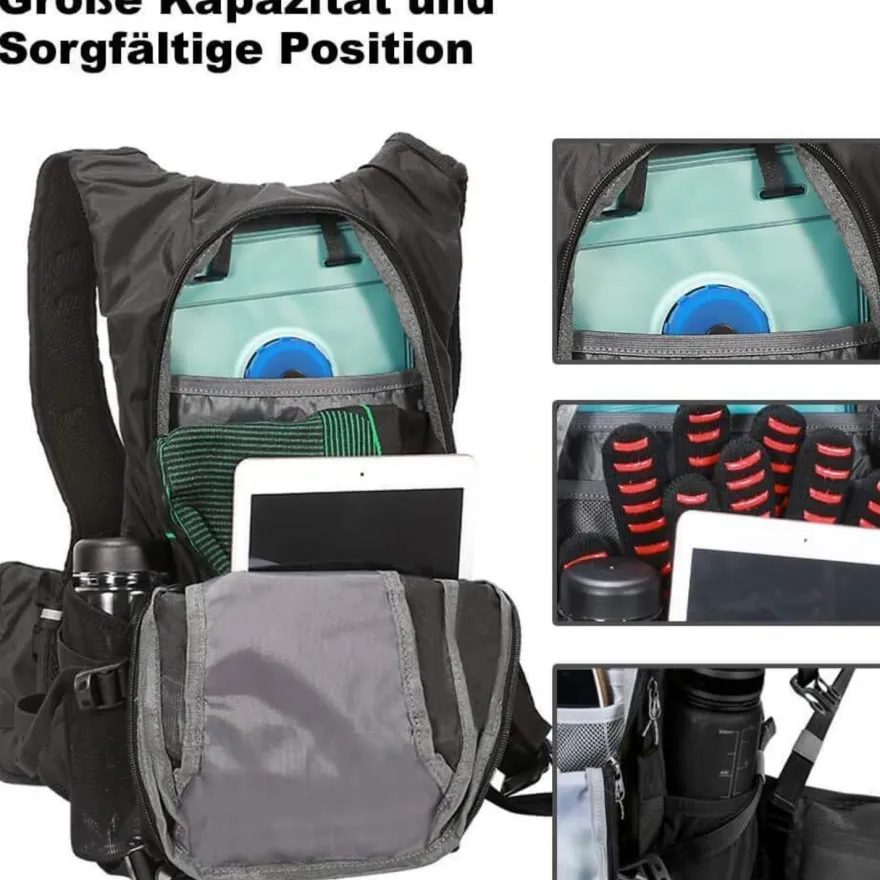 Toptrek 18L Ultraleichter Fahrradrucksack mit Regenschutz, Helmabdeckung und