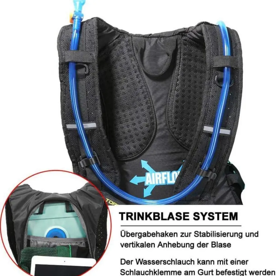 Toptrek 18L Ultraleichter Fahrradrucksack mit Regenschutz, Helmabdeckung und