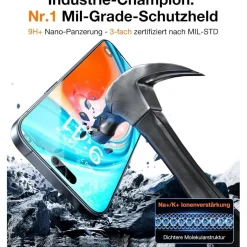 TORRAS iPhone 15 Panzerglas Sichtschutz 9H+ Schutzfolie Full Screen 2 Stück