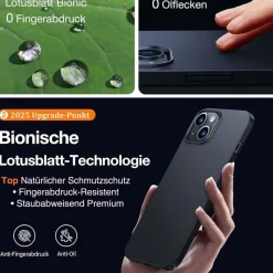 TORRAS Meister der Dünnheit Hülle für iPhone 13 Mini, Slim Schwarz, Samtiger