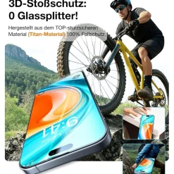 TORRAS Panzerglas Sichtschutz für iPhone 16 Pro Max (2 Stück)