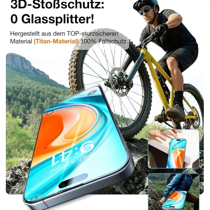 TORRAS Panzerglas Sichtschutz für iPhone 16 Pro Max (2 Stück)