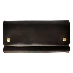 Tortuga Verde Tabakbeutel / Drehertasche Leder dunkelbraun