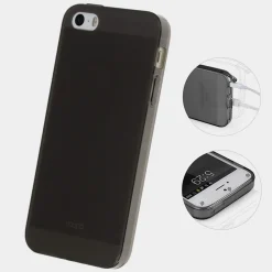 TPU Case iPhone 5 5S SE Silikon Hülle Schale Cover MattClear Staubschutz Schwarz