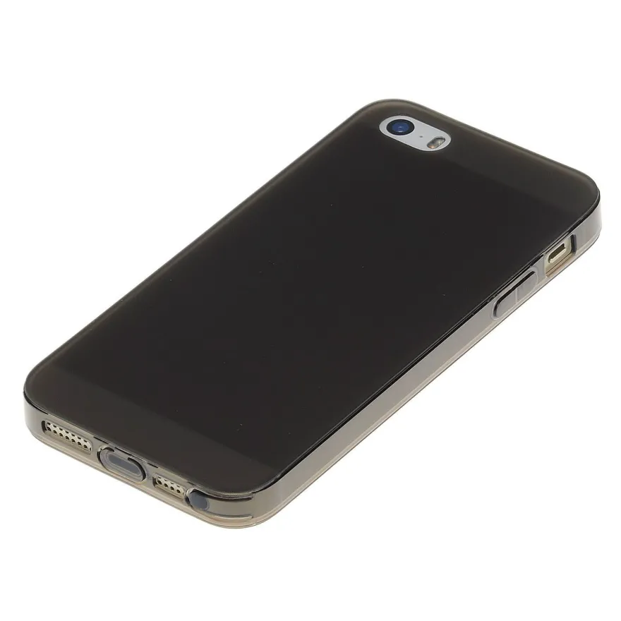 TPU Case iPhone 5 5S SE Silikon Hülle Schale Cover MattClear Staubschutz Schwarz