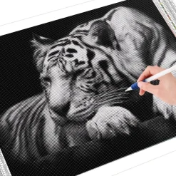 Trayosin 5D DIY Diamant Painting Kit XXL Tiger, Tier Diamant Malerei für